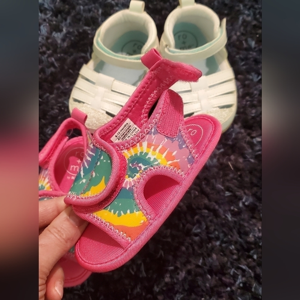 NWOT 2 pair RO+ME BABY SANDALS - Picture 11 of 13